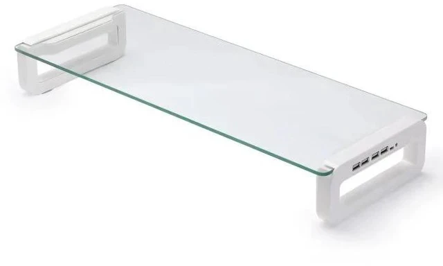 Alt view image 2 of 6 - L2-3 Portable Desktop Monitor Stand Riser, Foldable Monitor Holder with 4-Port USB 3.0 Hub