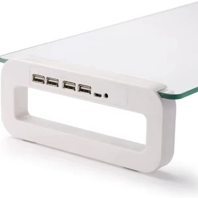 Alt view image 4 of 6 - L2-3 Portable Desktop Monitor Stand Riser, Foldable Monitor Holder with 4-Port USB 3.0 Hub