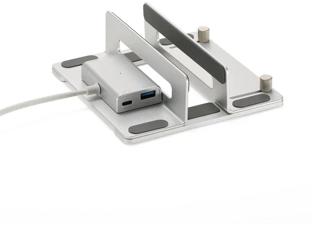 Alt view image 3 of 6 - N39-M4-1 Aluminum Vertical Stand for Mac Mini M1/M2/M4, Space-Saving Desktop Holder with Ventilation Design, Non-Slip Mac Mini Organizer