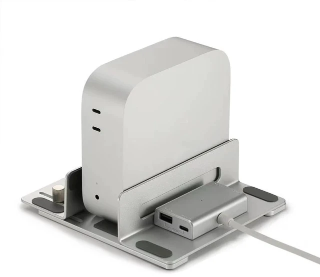 Alt view image 4 of 6 - N39-M4-1 Aluminum Vertical Stand for Mac Mini M1/M2/M4, Space-Saving Desktop Holder with Ventilation Design, Non-Slip Mac Mini Organizer