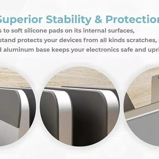 Alt view image 3 of 7 - N17-5 Adjustable Width Vertical Laptop Stand, Aluminum Alloy Desktop Notebook Holder Upright Storage