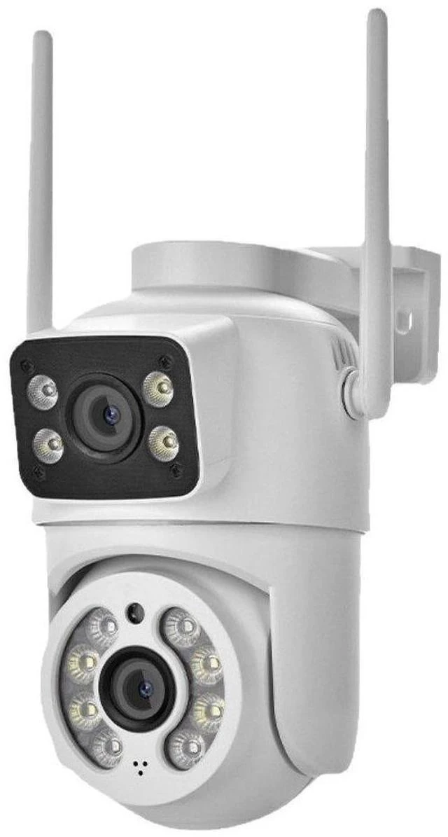 Main image of V380 Dual-Lens WiFi Security Camera Full-Color Night Vision, Outdoor PTZ & Bullet Combo, Human Tracking, Two-Way Audio, US