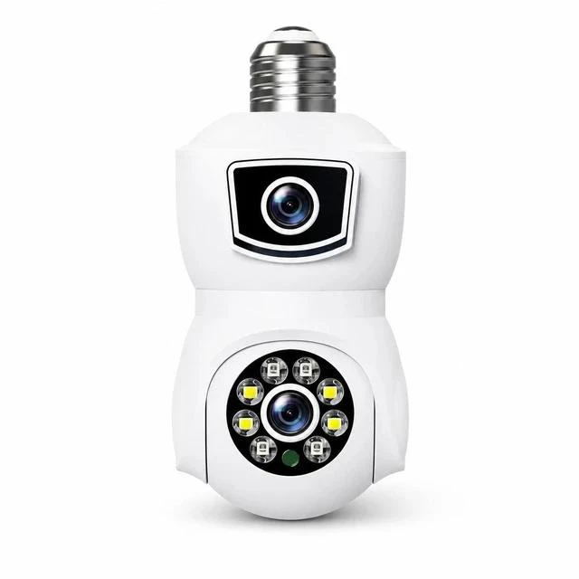 Alt view image 6 of 6 - Light Bulb Security Camera V380 Dual-Lens Full-Color WiFi Wireless HD Panoramic Dual-Lens Home Surveillance
