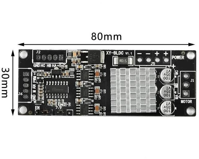 Alt view image 4 of 4 - XY-BLDC 3 Phase DC Brushless Hall Motor Controller Module 10KHz PWM 12V-30V 200W Brushless Motor Drive Board