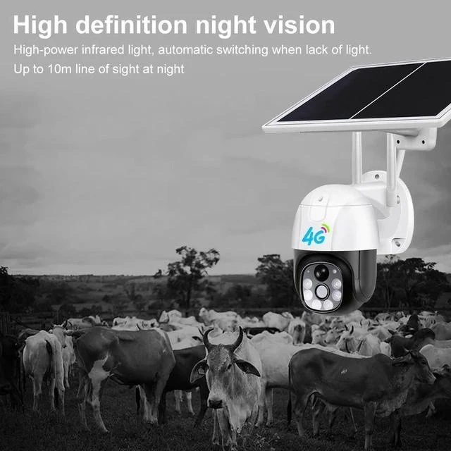 Alt view image 3 of 7 - V380 Solar Security Camera 4G/WiFi Outdoor Wireless, Full-Color Night Vision, Pan/Tilt, Two-Way Audio, IP66, Remote View via App