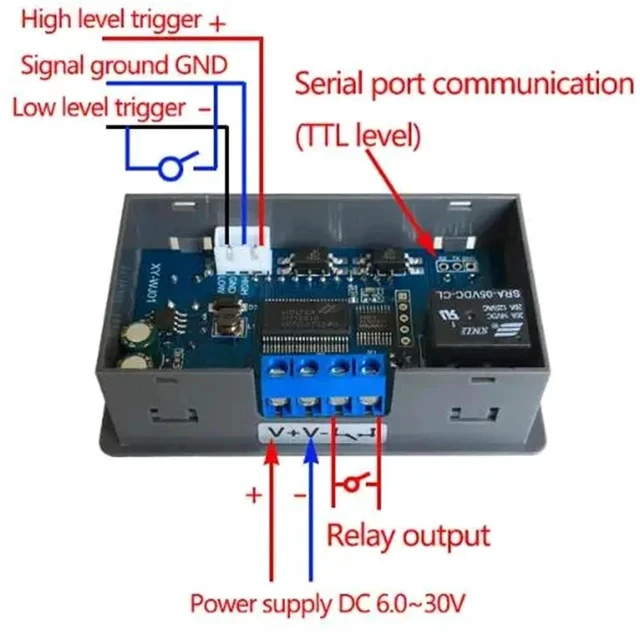 Alt view image 4 of 6 - DC12V LED Digital Time Delay Relay Module XY-WJ01 Programmable Control Switch Timer Circuit