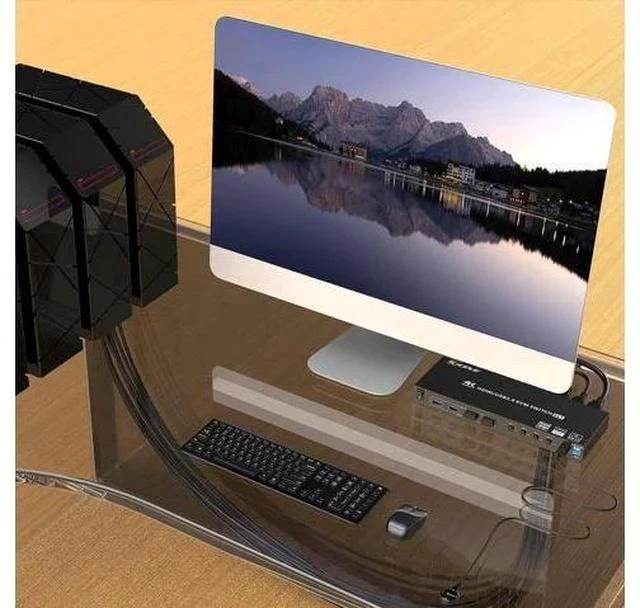 Alt view image 3 of 7 - 4-Port HDMI USB 3.0 KVM Switch with EDID Emulator, 4K@60Hz, 4 PCs Share Monitor, Keyboard & Mouse