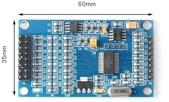 Alt view image 4 of 4 - ADS1256 24bit 8 Channel Analog Digital Converter Module ADC Analog to Digital Signal Converters high Precision Acquisition Data Module Board AD Digital Analog Module
