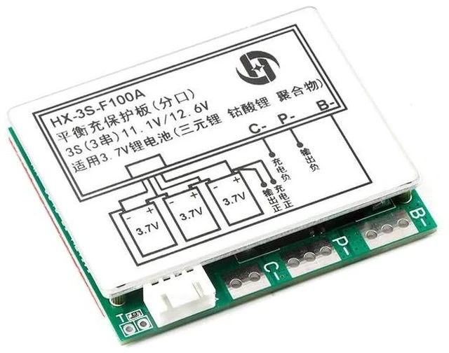 Alt view image 2 of 5 - 3S 12.6V 100A Li ion Lithium Battery PCB Protection Board 3 Cells 11.1V Polymer Balance Function Charge Module BMS Circuit Protection PCB Board