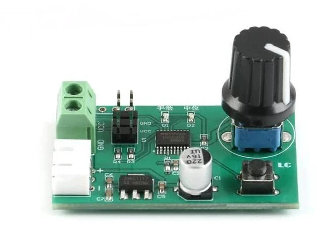 Alt view image 4 of 6 - 2Pcs PWM Two-Way Steering Gear Module PWM SG90 Signal Converters Steering Gear Commissioning Board 5-9V Serial Adapter Port Control