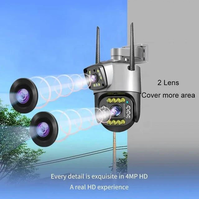 Alt view image 5 of 7 - V380 Dual-Lens Security Camera 4MP WiFi PTZ, Full-Color Night Vision, AI Auto Tracking, Two-Way Audio, Indoor/Outdoor Surveillance(SD Card Not Included)