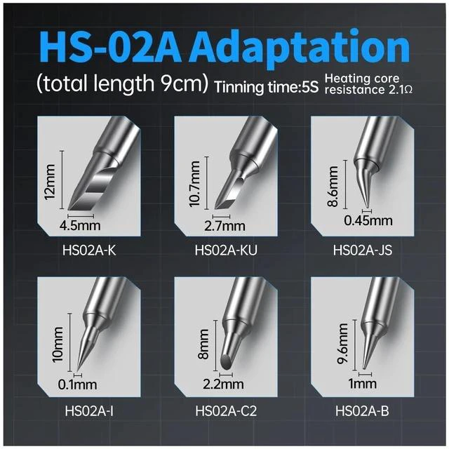 Alt view image 2 of 7 - F245 Soldering Iron Tips for HS02A DWS200, F245-K, KU, JS, I, C2, B Replacement Tips, Constant Temperature Solder Iron Head