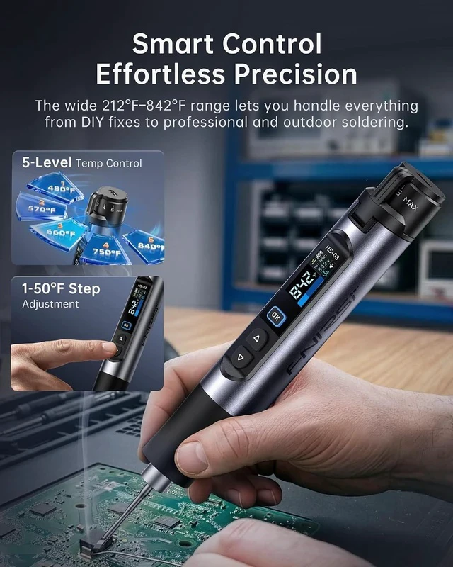 Alt view image 4 of 7 - HS-03 Cordless Soldering Iron Kit, 2600mAh Battery, 3s Fast Heating