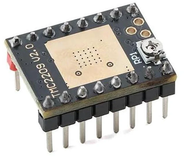Main image of TMC2209 Stepper Motor Driver Module, 4.7528 V, 1.2 A RMS, 1/256 Microstepping, with Heatsink