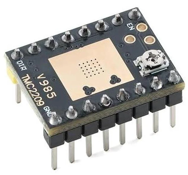 Main image of TMC2209 Stepper Motor Driver Module, 4.7528 V, 2.0 A Continuous, 1/256 Microstepping, with Heatsink