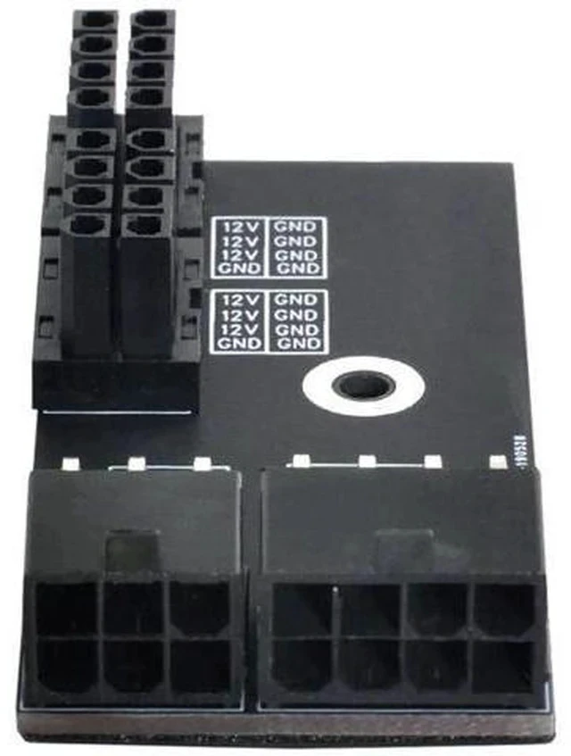 Alt view image 4 of 5 - 180° Right Angle Dual ATX 8Pin Female to 6+8Pin Male GPU Power Adapter, Compatible with RTX 3080 3090 Graphics Cards