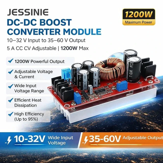 Alt view image 6 of 6 - DCDC Boost Converter Module, 1032 V Input to 3560 V Output, 5 A CC CV Adjustable, 120 W Max