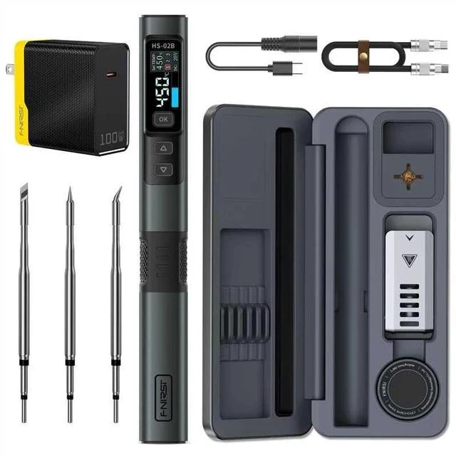 Main image of HS-02B 100W Corded Micro Soldering Iron Kit, 2S Fast Heating