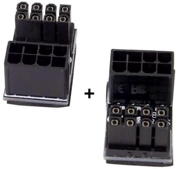 Alt view image 2 of 5 - 180 Degree U-Turn ATX 8Pin Female to Male GPU Power Angled Adapter for Desktop Graphics Cards