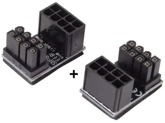 Alt view image 3 of 5 - 180 Degree U-Turn ATX 8Pin Female to Male GPU Power Angled Adapter for Desktop Graphics Cards