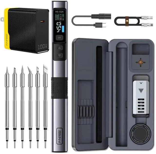 Main image of HS-02A 100W Portable Corded Soldering Iron Kit, 3S Fast Tinning