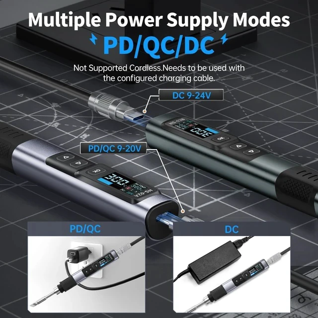 Alt view image 4 of 7 - Bundle with HS02 100W Corded Soldering Iron Kit & Heat Set Insert Tool, F245 Soldering Tips