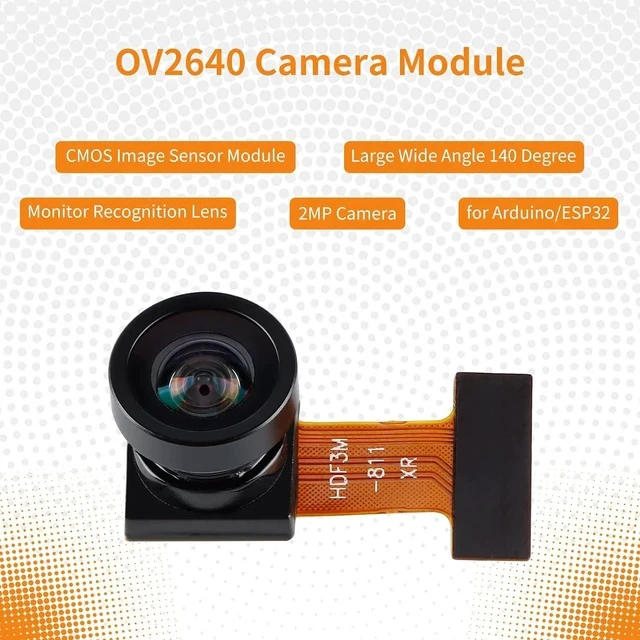 Alt view image 3 of 6 - OV2640 Camera Module 200W Pixel Large Wide Angle 140 Degree Monitoring Identification Cam Module 2MP CMOS Mini Camera 24P Connector Support JPEG Output