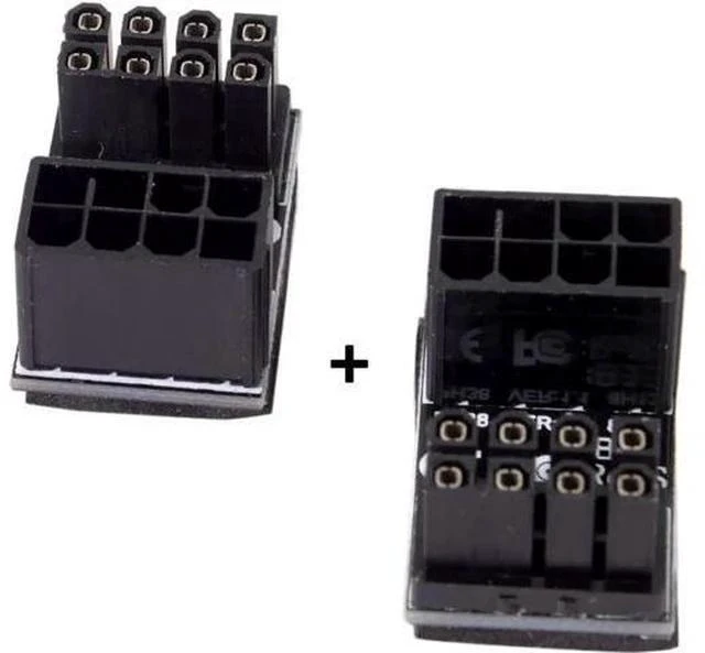 Alt view image 2 of 6 - 180 Degree U-Shaped ATX 8Pin Female to Male Angled Power Adapter for Desktop Graphics Cards
