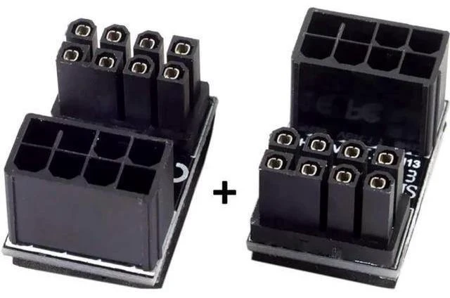 Alt view image 3 of 6 - 180 Degree U-Shaped ATX 8Pin Female to Male Angled Power Adapter for Desktop Graphics Cards