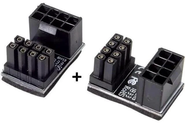 Alt view image 4 of 6 - 180 Degree U-Shaped ATX 8Pin Female to Male Angled Power Adapter for Desktop Graphics Cards
