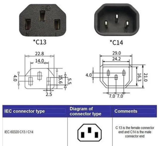 Alt view image 6 of 7 - 90 Degree Down Angled IEC C14 Male to C13 Female Power Extension Adapter 10A 250V for PC Monitor PDU Server Chassis Printer