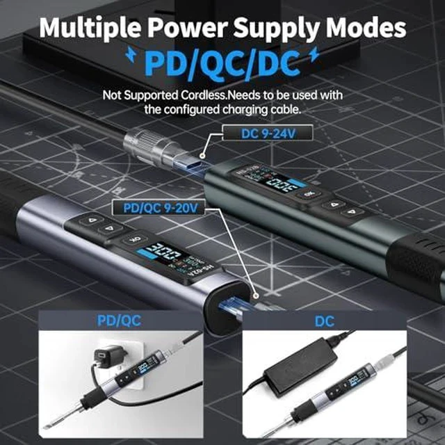 Alt view image 3 of 6 - Bundle with HS02 100W Heat Set Insert Tool & Corded Soldering Iron Kit, F245 Soldering Tips