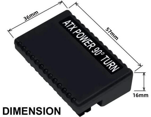 Alt view image 5 of 6 - 90 Degree Right Angle ATX 24Pin Male to Female Power Adapter for Desktop Motherboard
