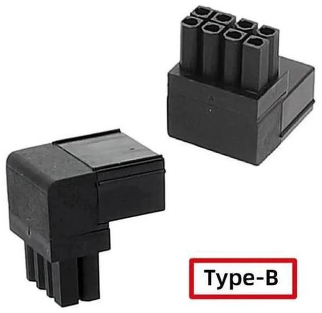 Alt view image 5 of 7 - 2 Pack 90° Up & Down Angled ATX 8Pin Power Adapter, Male to Female Header Converter for GPU Graphics Card