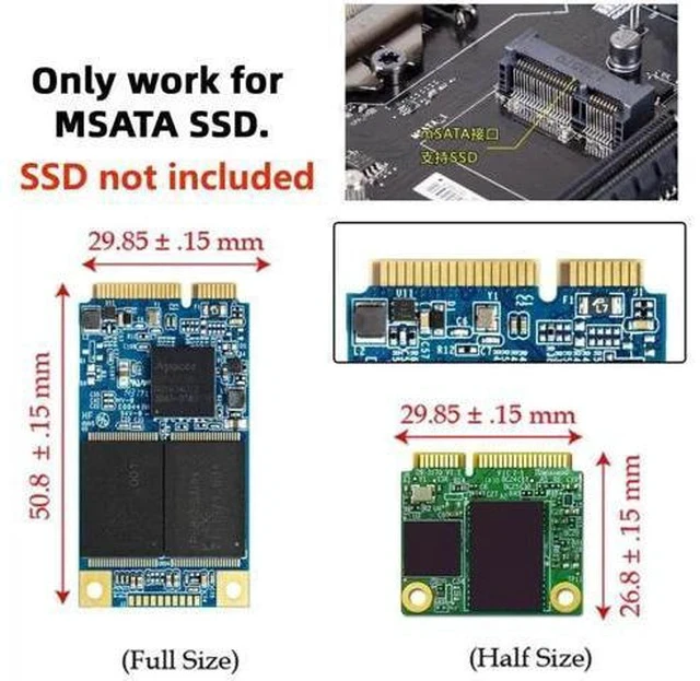 Alt view image 3 of 7 - Mini PCI-E mSATA SSD to SATA 3.0 22Pin 2.5 Inch HDD PCBA Adapter Converter Card for Laptop & Desktop Storage Upgrade