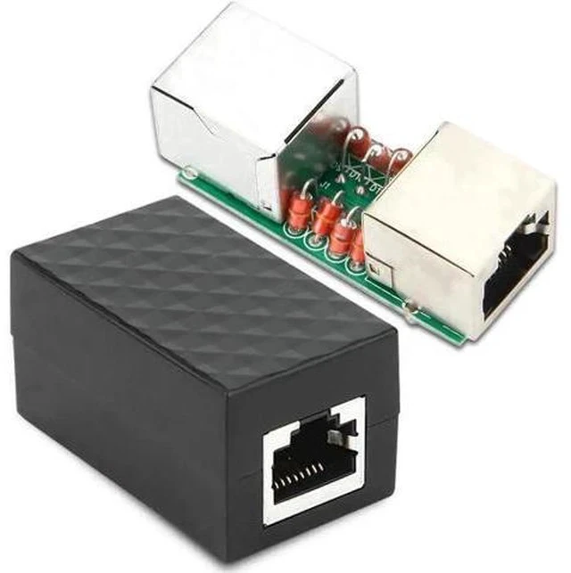 Alt view image 5 of 6 - RJ45 Surge Lightning Protector Inline Coupler, Cat5e/Cat6/Cat7 LAN Cable RJ45 Extender Adapter