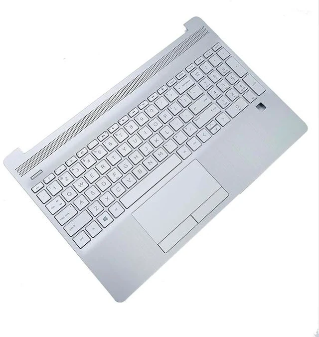 Alt view image 5 of 7 - L52155-001 Replacement for HP 15T-DW200 15T-DW300 15Z-GW000 15-DW3032CL 15T-DW 15-DW 15-GW 15s-du Laptop Upper Top Cover Case Palmrest NOT-Backlit US Keyboard Touchpad Assembly Part Sliver