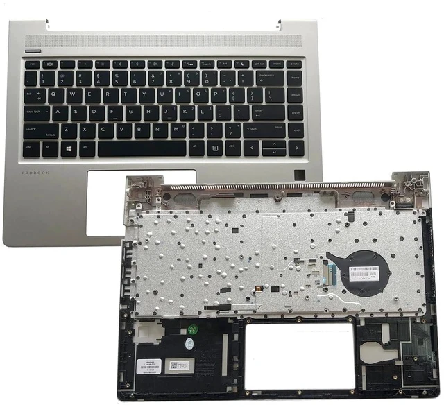 Alt view image 3 of 7 - L44588-001 L38138-001 L44588-001 Replacement for HP ProBook 445R 440 445 G6 440 G7 Laptop Upper Top Cover Case Palmrest Backlit US Keyboard Assembly Part Sliver