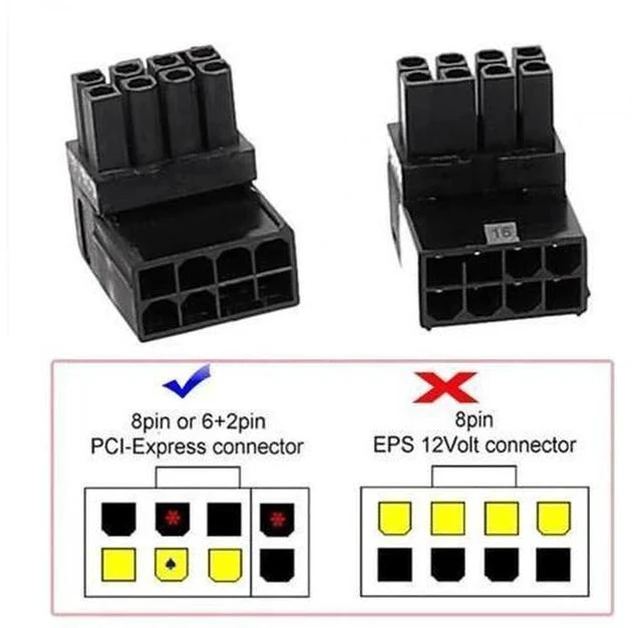 Alt view image 2 of 7 - 2 Pack 90° Up & Down Angled ATX 8Pin Male to Female GPU Power Port Adapter