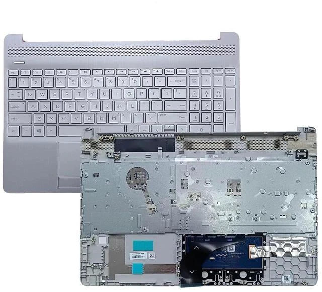 Alt view image 3 of 7 - L52155-001 Replacement for HP 15T-DW200 15T-DW300 15Z-GW000 15-DW3032CL 15T-DW 15-DW 15-GW 15s-du Laptop Upper Top Cover Case Palmrest NOT-Backlit US Keyboard Touchpad Assembly Part Sliver