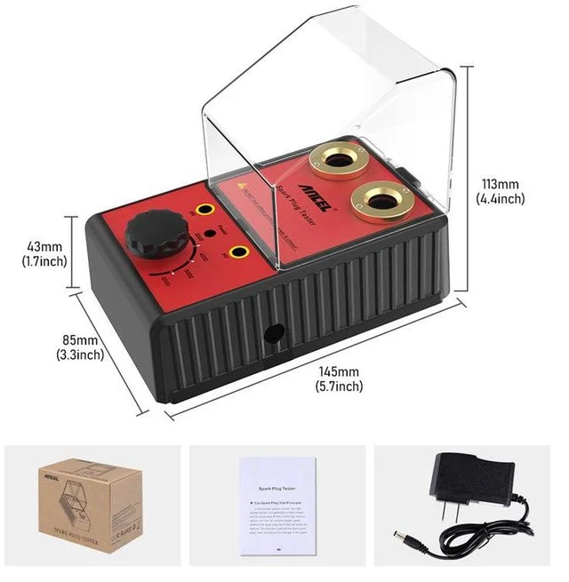 Alt view image 4 of 7 - Dual-Hole Spark Plug Tester Ignition System High-Voltage Diagnostic Tool with Engine Simulation, Adjustable Frequency & Protective Cover