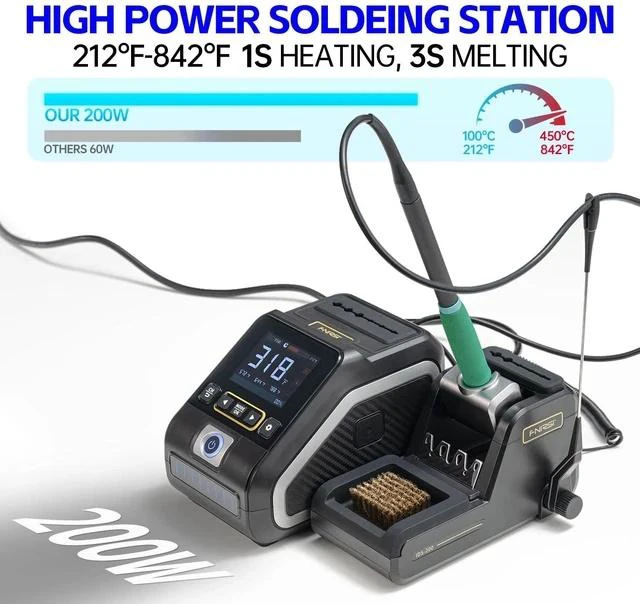 Alt view image 4 of 7 - DWS-200 200W High Power Soldering Station Kit,2 Helping Hands
