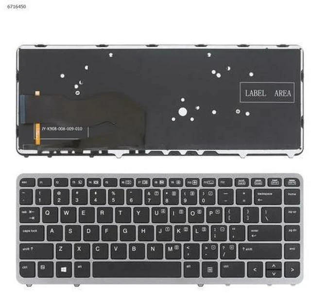 Main image of US keyboard for HP EliteBook 840 G1 850 G1 ILVER FRAME BLACK backlit no point