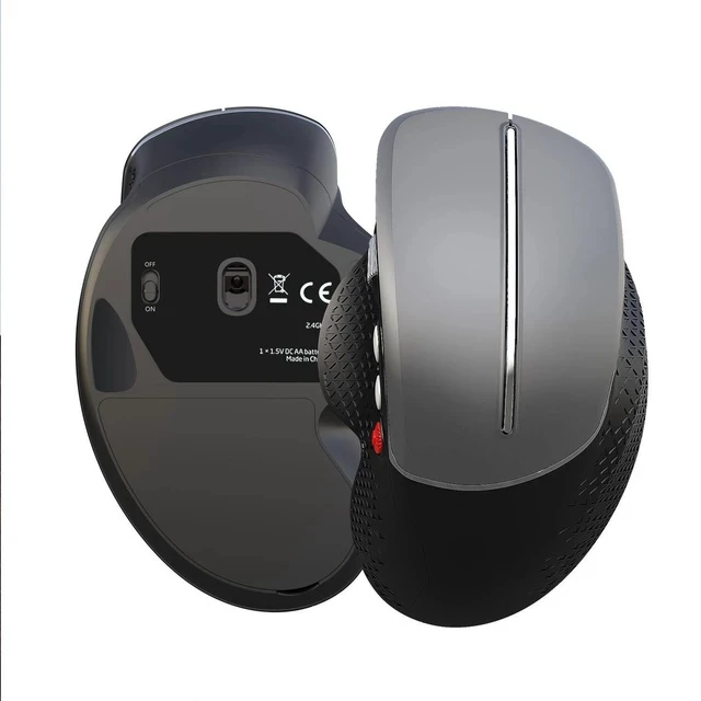 Alt view image 2 of 7 - Ergonomic Vertical 2.4GHz Wireless Mouse Reduce Wrist Strain with Natural Handshake Grip, Adjustable DPI for Precision Control