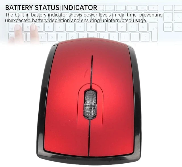 Alt view image 4 of 7 - Folding Wireless Mouse, Slim Foldable Touch Travel Mouse with 2.4 Receiver, Ergonomic Computer Mouses Magnetic Power Off Switch for Laptop PCComputer (Red)