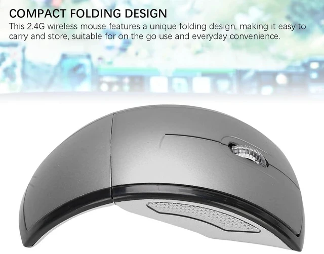 Alt view image 2 of 7 - Folding Wireless Mouse, Slim Foldable Touch Travel Mouse with 2.4 Receiver, Ergonomic Computer Mouses Magnetic Power Off Switch for Laptop PCComputer (Gray)