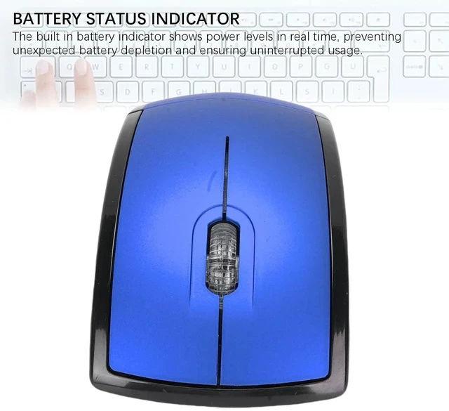 Alt view image 5 of 7 - Folding Wireless Mouse, Slim Foldable Touch Travel Mouse with 2.4 Receiver, Ergonomic Computer Mouses Magnetic Power Off Switch for Laptop PCComputer (Blue)