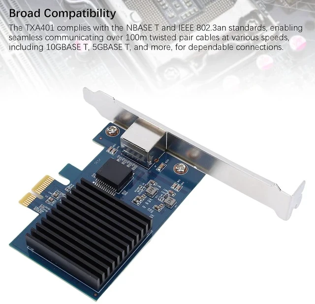 Alt view image 4 of 7 - 10G PCIe Network Card, RJ45 Port RTL8127 PCI Express Gen 4 X1 to 10 Gigabit, PCIE Network Adapter, Network Card, Ethernet Card for Linux