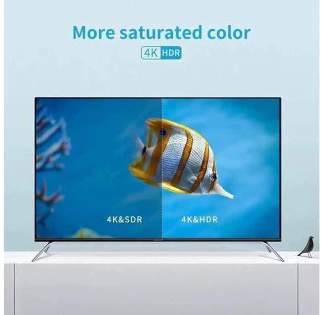 Alt view image 2 of 6 - Fiber 4K HDMI Cable 60Hz HDMI 2.0 Cable HDR, ARC, UHD,HDCP2.2, 3D, High Speed 18Gbps Subsampling 4:4:4 Slim and Flexible HDMI Fiber Optic Cable,(10M, 33ft)