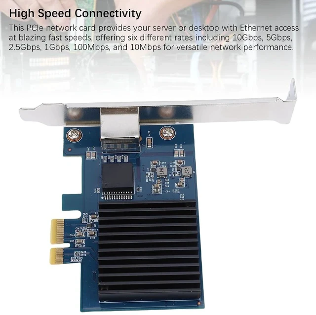 Alt view image 7 of 7 - 10G PCIe Network Card, RJ45 Port RTL8127 PCI Express Gen 4 X1 to 10 Gigabit, PCIE Network Adapter, Network Card, Ethernet Card for Linux